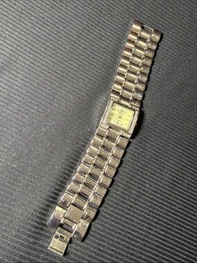 Silver-Tone Women's Square Dial Bracelet Watch